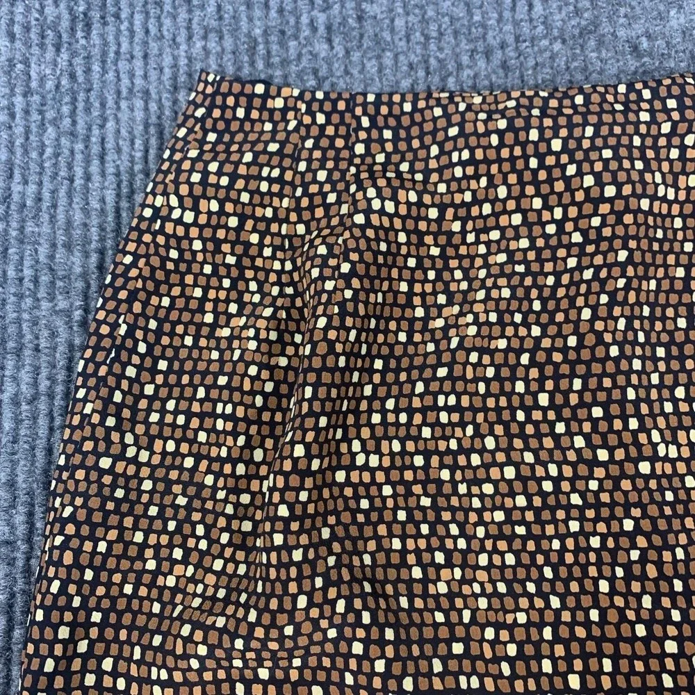 Liz Claiborne Skirt‎ Womens 4 Brown Lightweight Zip Up Short Abstract Y2K BOHO